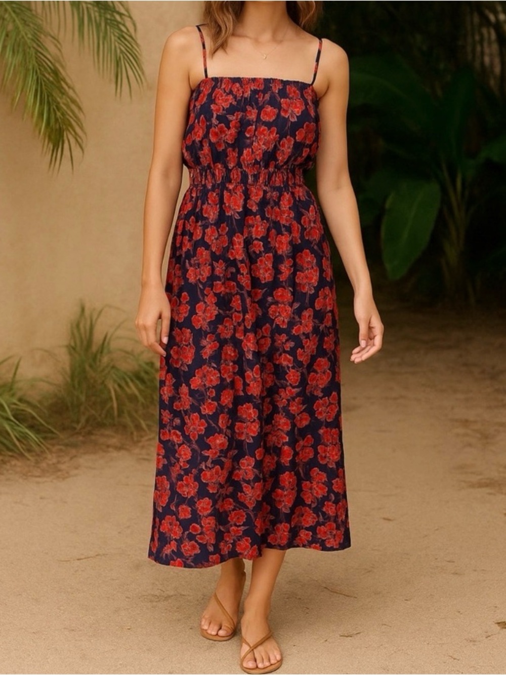 Natalie Martin GINA Floral Silk Maxi dress in watercolor size XS